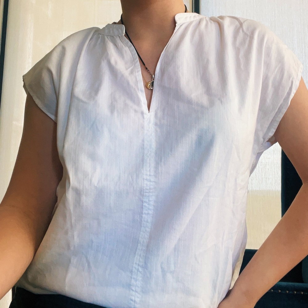White H&M Minimalist Blouse